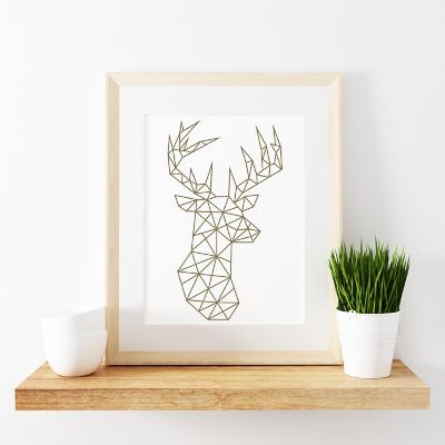 Gold Origami Deer 8.5x11 Image 1