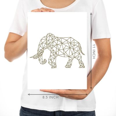 Gold Origami Elephant 8.5x11 Image 3