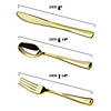 Gold Plastic Cutlery in White Napkin Rolls Set - Napkins, Forks, Knives, Spoons and Paper Rings (30 Guests) Image 2