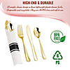 Gold Plastic Cutlery in White Napkin Rolls Set - Napkins, Forks, Knives, Spoons and Paper Rings (30 Guests) Image 3
