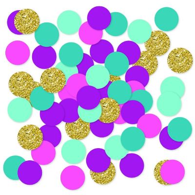 Gold Purple Aqua Confetti 180-Pack Image 1