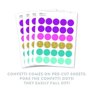 Gold Purple Aqua Confetti 180-Pack Image 1