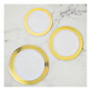 Gold Rim Plastic Party Plates Kit 30 Count Image 1