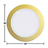 Gold Rim Plastic Party Plates Kit 30 Count Image 1