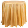Gold Round Disposable Plastic Tablecloths (84") - (48 Tablecloths) Image 1