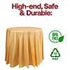 Gold Round Disposable Plastic Tablecloths (84") - (48 Tablecloths) Image 2