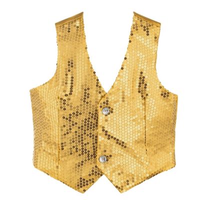 Gold Sequin Vest - Adults M Image 2