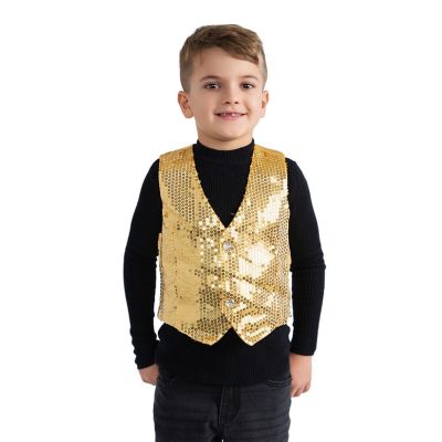 Gold Sequin Vest - Kids M Image 1