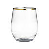 Gold Trim Plastic Wine Glasses - 12 Ct. Image 1