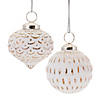 Gold White Washed Glass Ornament (Set Of 6) 3"H Image 1