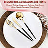Gold with Black Handle Moderno Disposable Plastic Dinner Forks (120 Forks) Image 3