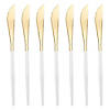 Gold with White Handle Moderno Disposable Plastic Dinner Knives (120 Knives) Image 1
