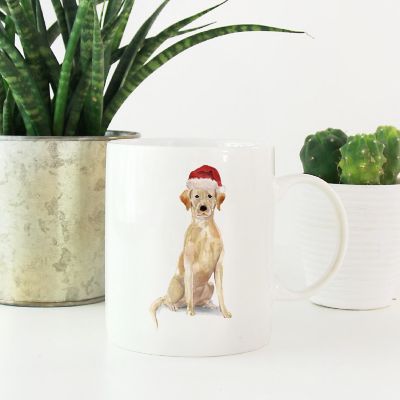 Golden Lab Santa Hat Ceramic Mug Image 1