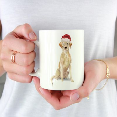 Golden Lab Santa Hat Ceramic Mug Image 1