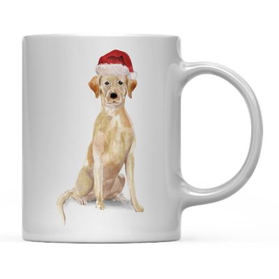 Golden Lab Santa Hat Ceramic Mug Image 2