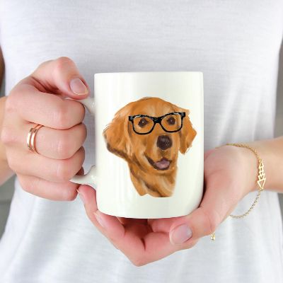 Golden Retriever Black Glasses Mug Image 1