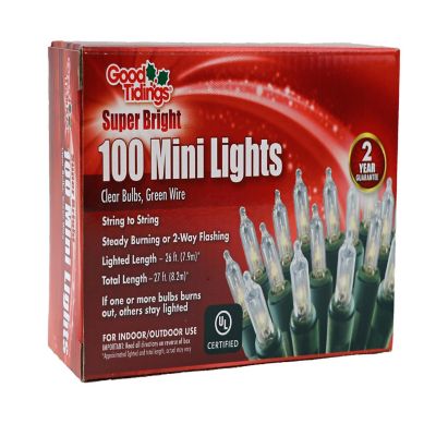Good Tidings Super Bright 100 Mini Lights - Clear Bulbs Image 1