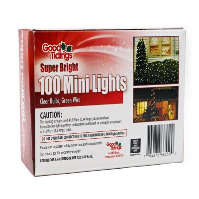 Good Tidings Super Bright 100 Mini Lights - Clear Bulbs Image 1
