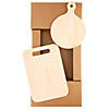 Good Wood By Leisure Arts Wood Set Cutting Board Circle w/Handle & Rect Image 1