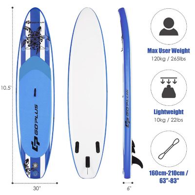 Goplus 10.5' Inflatable Stand Up Paddle Board SUP W/Carrying Bag Aluminum Paddle Image 2