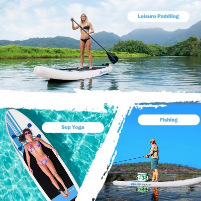 Goplus 10' Inflatable Stand Up Paddle Board SUP Adjustable Paddle Backpack Pump Image 3