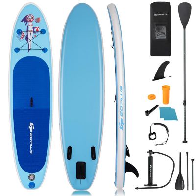 Goplus 10' Inflatable Stand Up Paddle Board SUP W/Adjustable Paddle Pump Leash Image 1