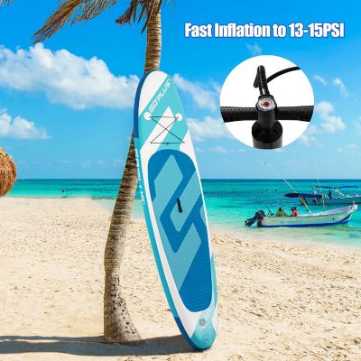 Goplus 11ft Inflatable Stand Up Paddle Board 6'' Thick W/ Aluminum Paddle Leash Backpack Image 1