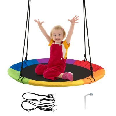 Goplus 40'' Flying Saucer Tree Swing Colorful Image 1