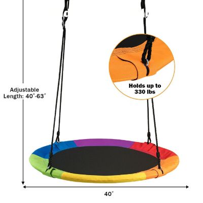 Goplus 40'' Flying Saucer Tree Swing Colorful Image 1