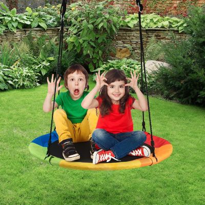 Goplus 40'' Flying Saucer Tree Swing Colorful Image 2