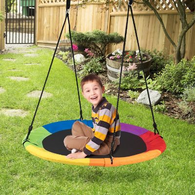 Goplus 40'' Flying Saucer Tree Swing Colorful Image 3