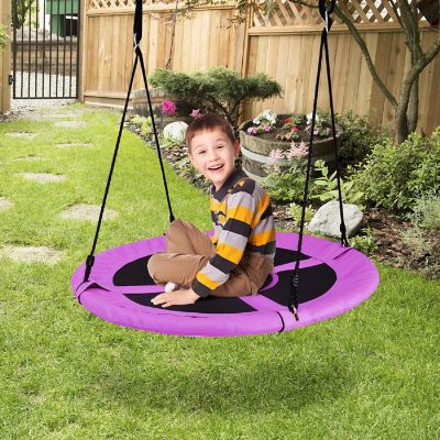 Goplus 40'' Flying Saucer Tree Swing Indoor Outdoor Purple Image 1