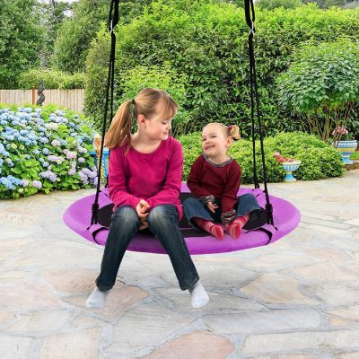 Goplus 40'' Flying Saucer Tree Swing Indoor Outdoor Purple Image 3