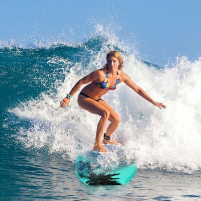 Goplus 41'' Lightweight Super Bodyboard Surfing W/Leash IXPE Deck EPS Core Boarding Green Image 2