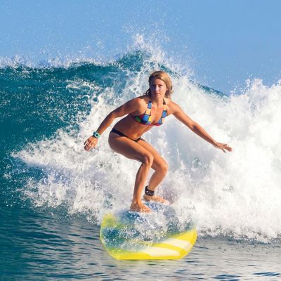 Goplus 41'' Lightweight Super Bodyboard Surfing W/Leash IXPE Deck EPS Core Boarding Yellow Image 2