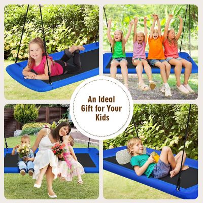 Goplus 700lb Giant 60'' Platform Tree Swing Outdoor w/ 2 Hanging Straps Blue Image 3