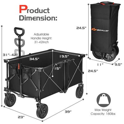 Goplus Collapsible Folding Wagon Cart Outdoor Utility Garden Trolley Buggy Shopping Toy Image 1