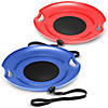Gosports 29" heavy duty winter snow saucer with padded seat and hand pull strap - 2 pack, red and blue Image 1