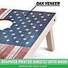 GoSports 4'x2' Reguation Size Premium Wood Cornhole Set - Rustic American Flag Design, Includes Two 4'x2' Boards, 8 Bean Bags, Carrying Case and Game Rules Image 1