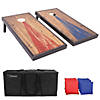 GoSports 4'x2' Reguation Size Premium Wood Cornhole Set - Vintage Wood Steel Design, Includes Two 4'x2' Boards, 8 Bean Bags, Carrying Case and Game Rules Image 1