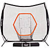 GoSports 7&amp;#8217;x7&amp;#8217; PRO Baseball &amp; Softball Practice Hitting &amp; Pitching Net with Bow Type Frame, Carry Case and Bonus Strike Zone, Ultimate Training Net Image 1