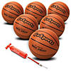 GoSports Indoor / Outdoor Rubber Basketballs - Six Pack of Size 6 Balls with Pump & Carrying Bag Image 1