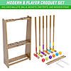 Gosports premium wood stained six player croquet set with handcrafted wooden stand Image 4