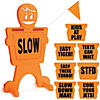 GoSports SlowDownMan! Street Safety Sign - 3ft High Visibility Kids at Play Signage for Neighborhoods with 8 Decal Options and Flag Image 1