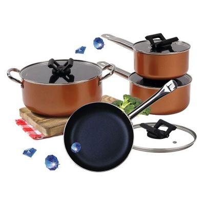 Gourmet Edge Stackable Stainless Steel Nonstick Cookware Set- Pots W Lids 8 Piece Image 3