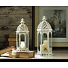 Graceful Distressed Small White Lantern15.75" Image 1