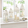 Graceful Distressed Small White Lantern15.75" Image 2
