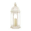 Graceful Distressed White Large Lantern19.75" Image 3