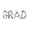 Grad Silver Letter 36" Mylar Balloon Word Kit - 4 Pc. Image 1