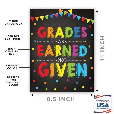 Grades Are Earned Not Given 8.5x11in Image 1